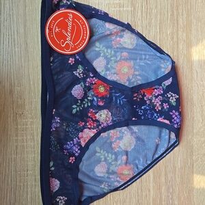 Splendies Panties Womens Night Garden Bikini Undies Navy Blue Medium  Underwear